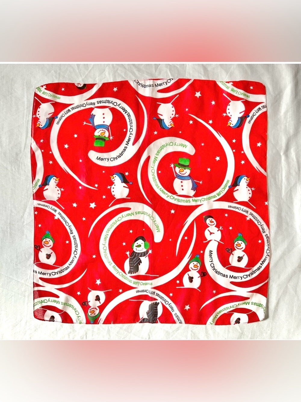 Echo Design Group Merry Christmas Snowman Red Sheer Scarf Polyester Holiday Wrap
